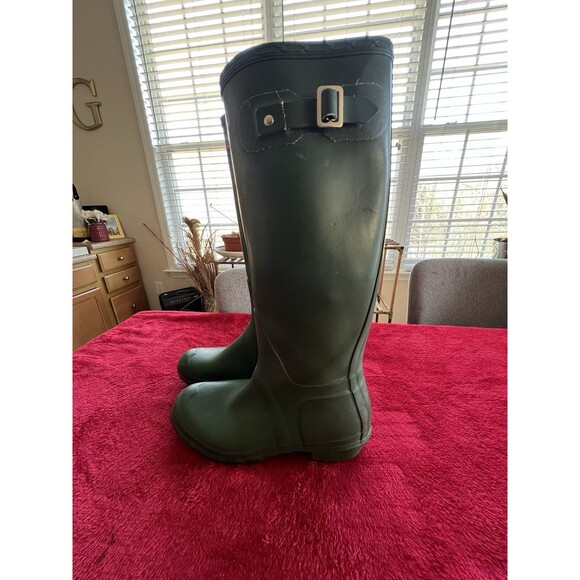 HUNTER Original Tall Back-Adjustable Rain Boots Green jasper Size US8M /US9F - Picture 3 of 9